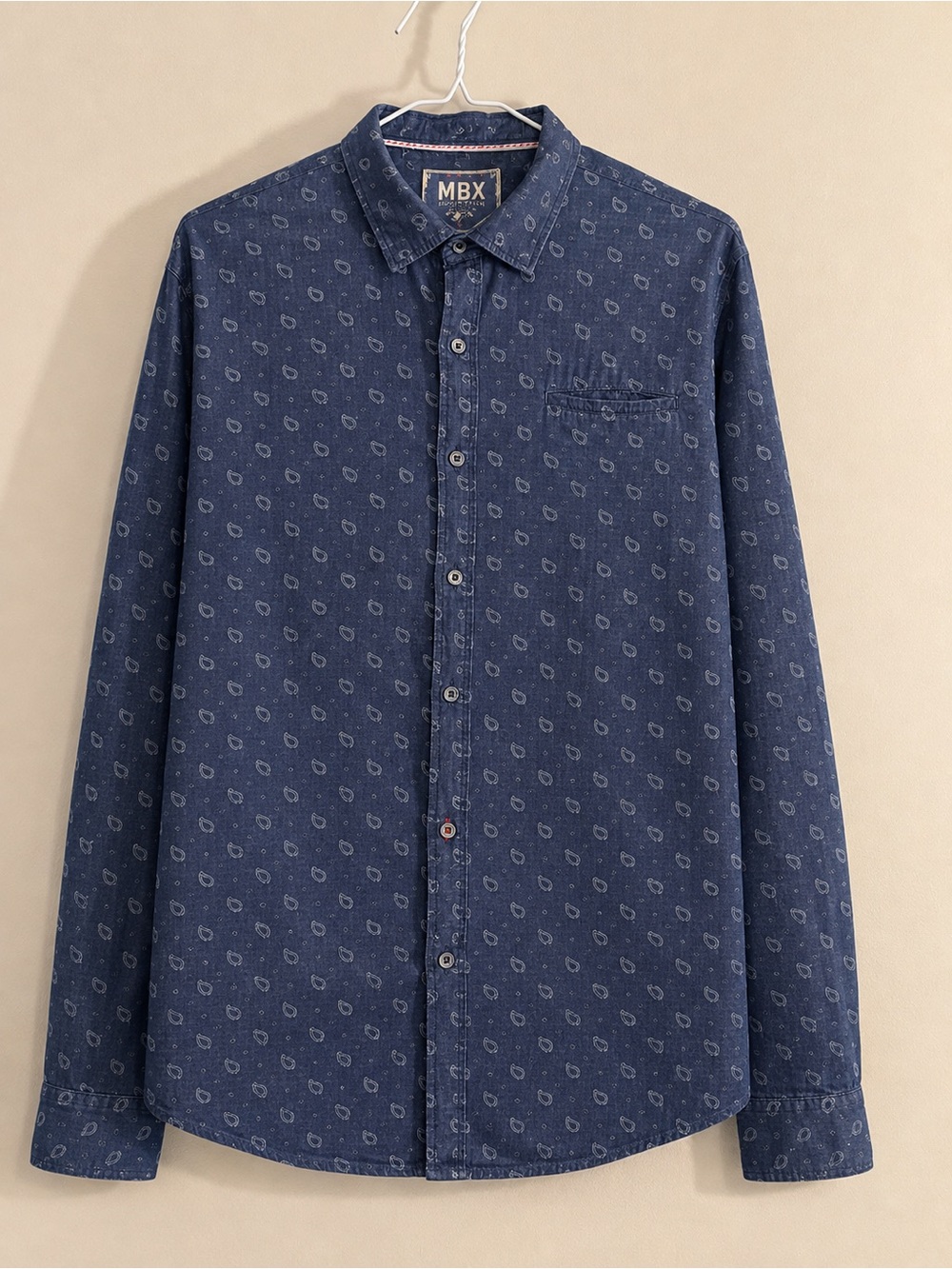 Men’s XL MBX Denim Wear Printed Button-Up Shirt